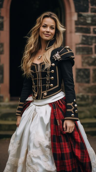 Scottish bride in traditional Scottish wedding attire
